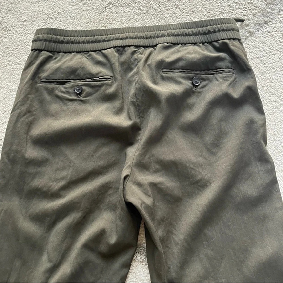 Vince wool pull on trouser pants casual stripe pull on drawstring green small - Picture 12 of 12